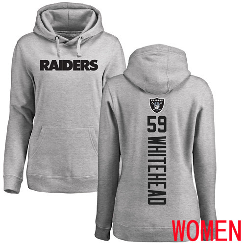 Oakland Raiders Ash Women Tahir Whitehead Backer NFL Football 59 Pullover Hoodie Sweatshirts